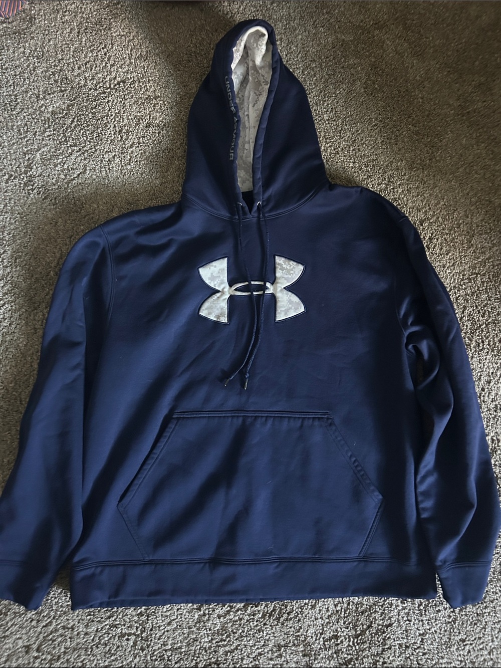 Under Armour Men's Navy Blue Hooded Pullover Sweatshirt